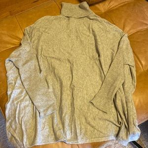 Gray flowy turtleneck sweater